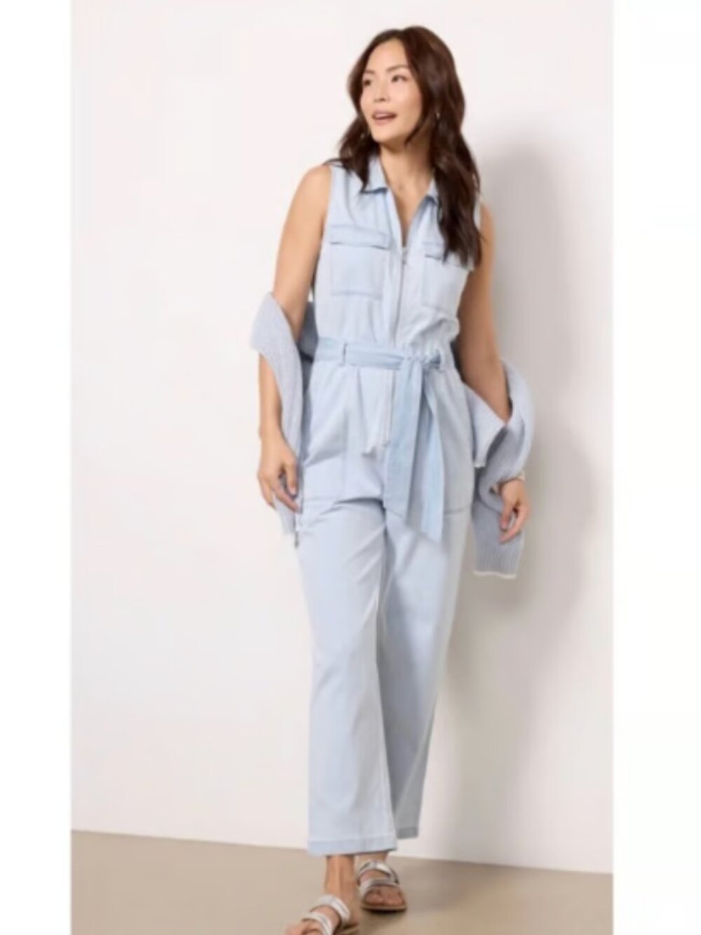 NWT Cloth & Stone | Evereve Scarlett Sleeveless Denim Jumpsuit | Size XL